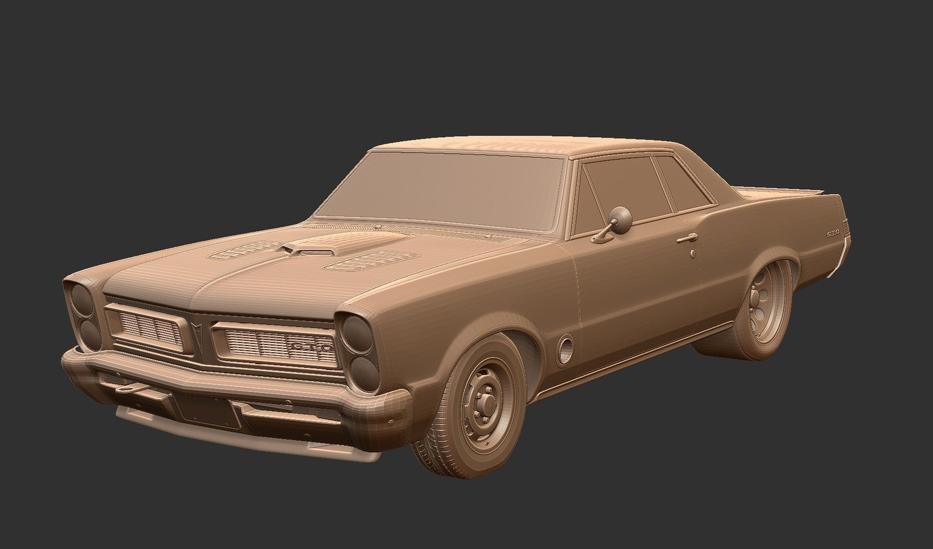 Pontiac GTO Turbo Restomod STL 3D Print Model