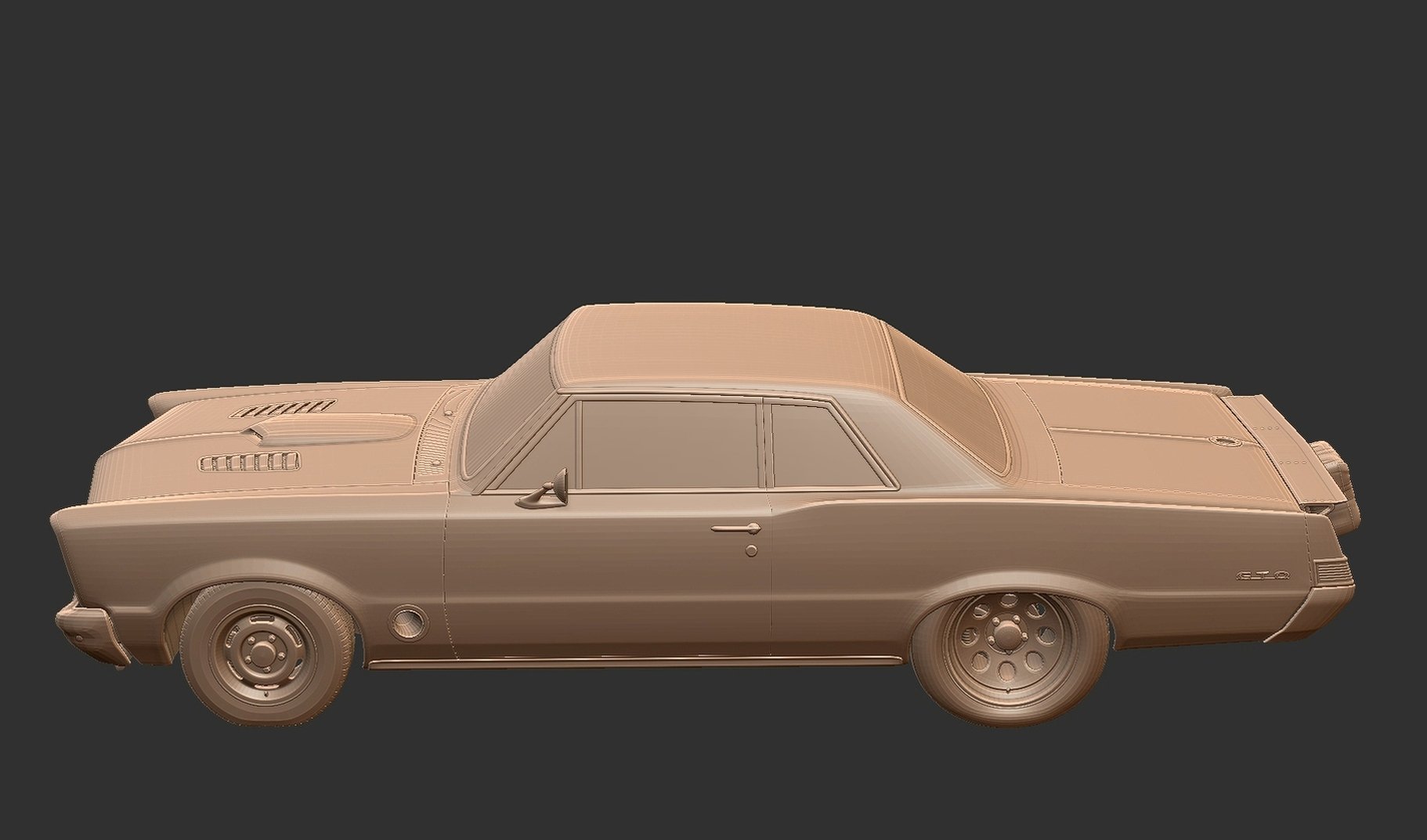 Pontiac GTO Turbo Restomod STL 3D Print Model