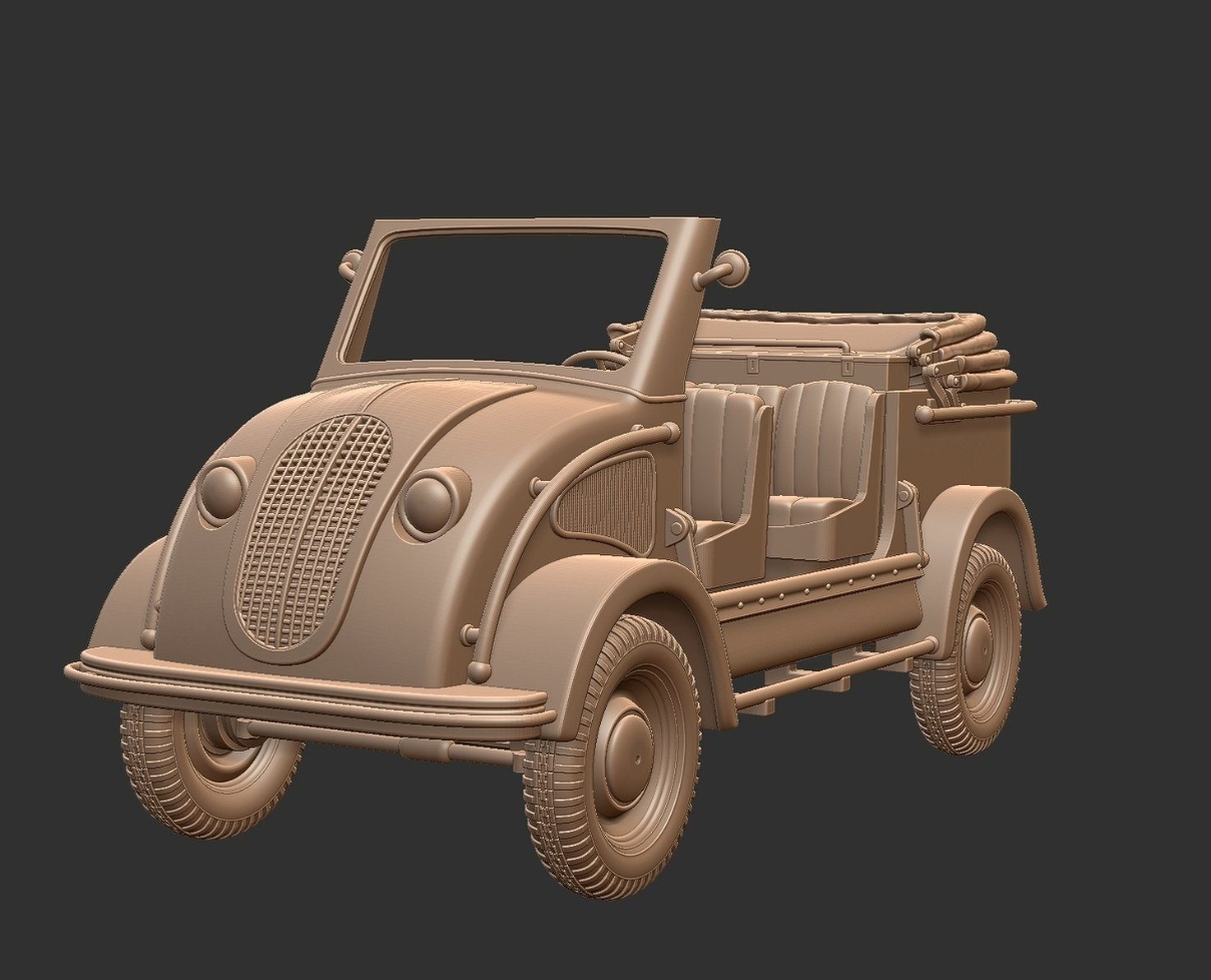Steyr 250 Light Staff Car STL 3D Print Model