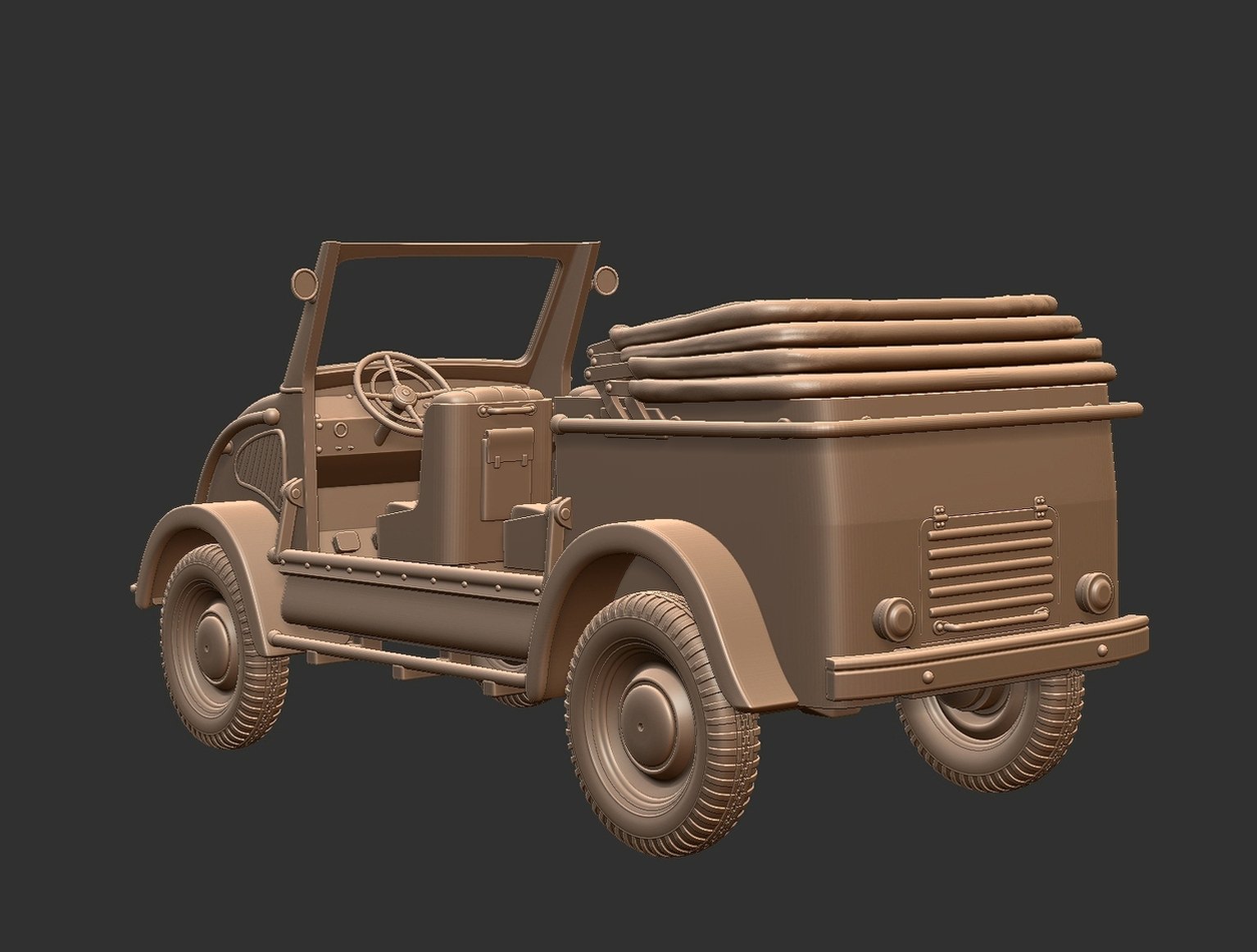 Steyr 250 Light Staff Car STL 3D Print Model