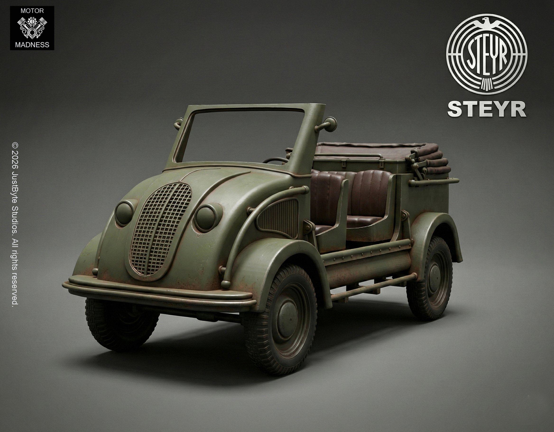 Steyr 250 Light Staff Car STL 3D Print Model