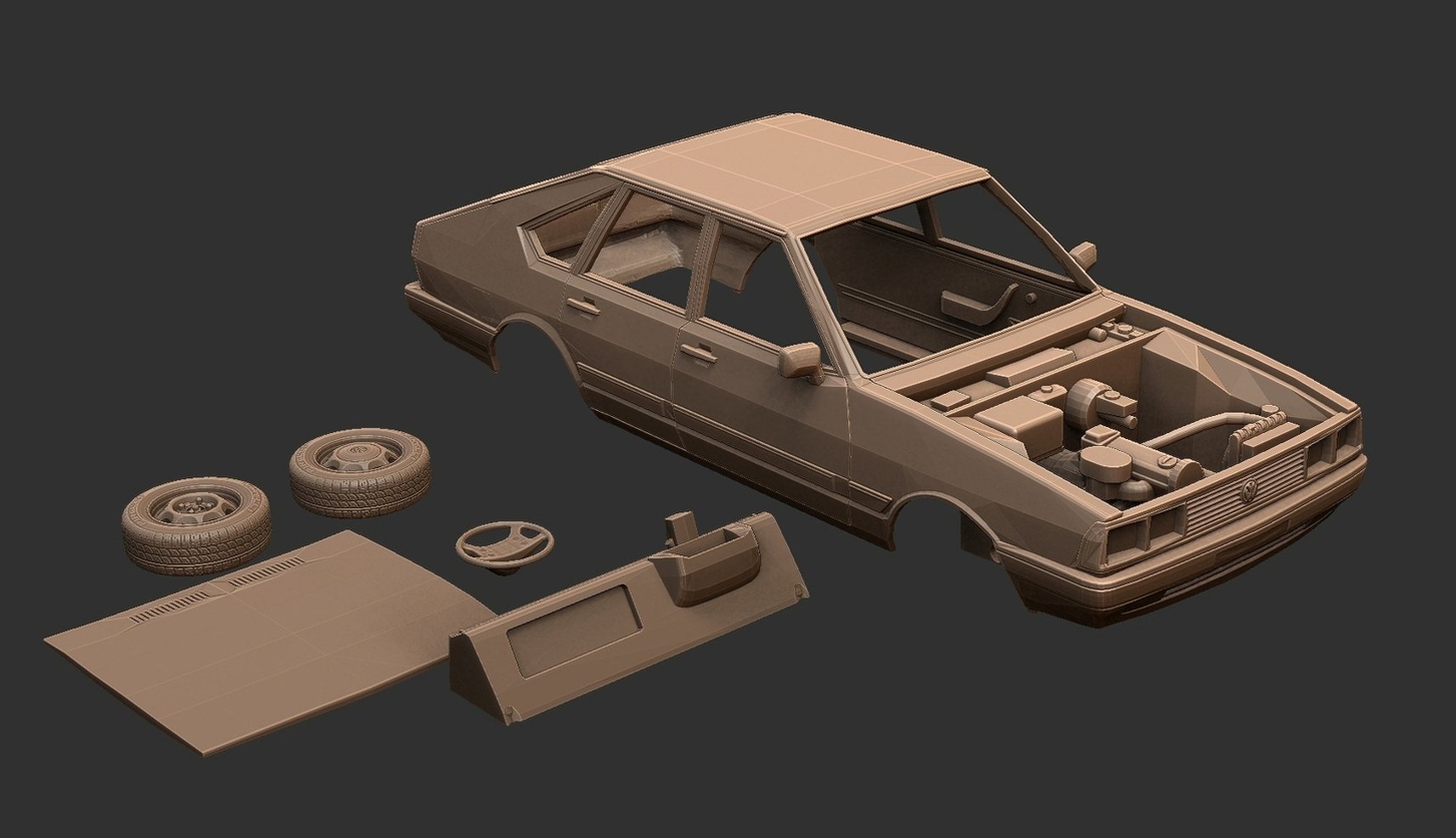 Volkswagen Passat B2 Hatchback STL 3D Print Model