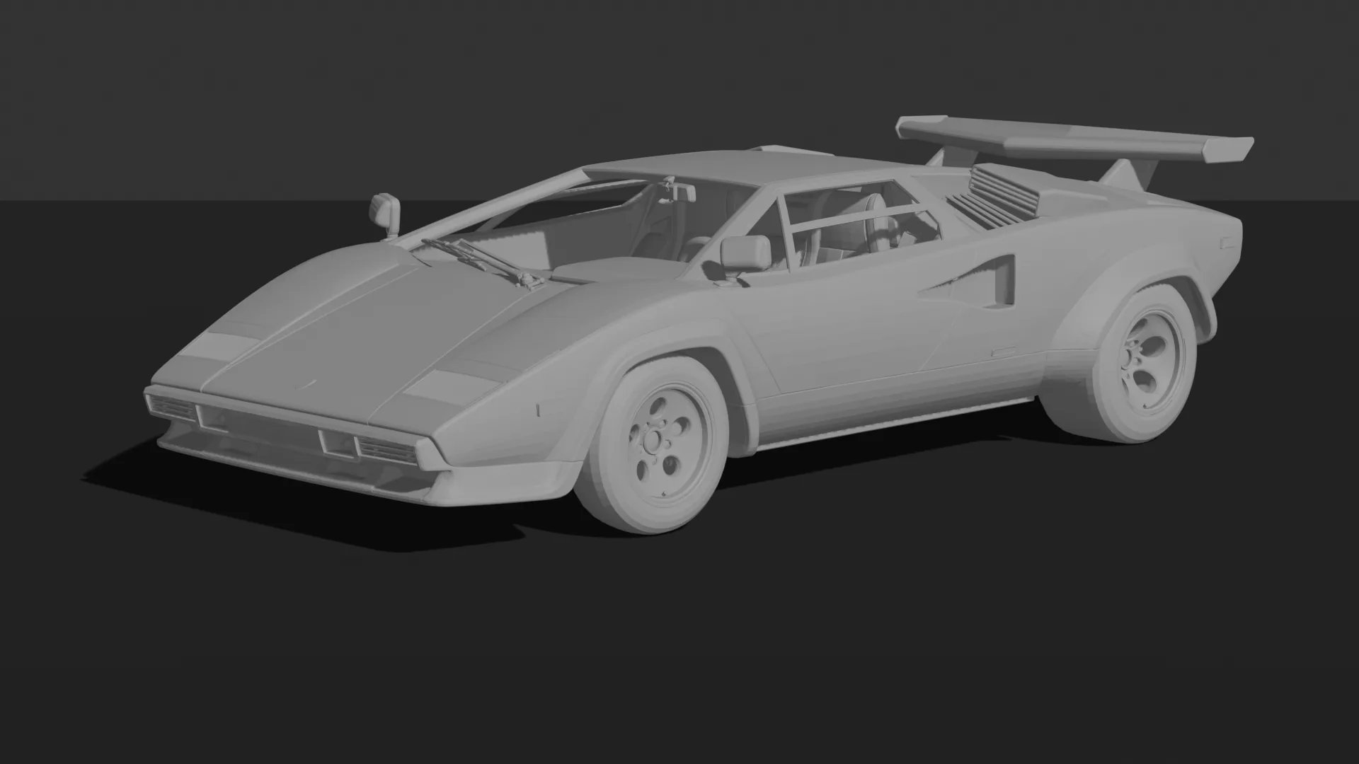Lamborghini Countach LP400S 1978 STL 3D Print Model