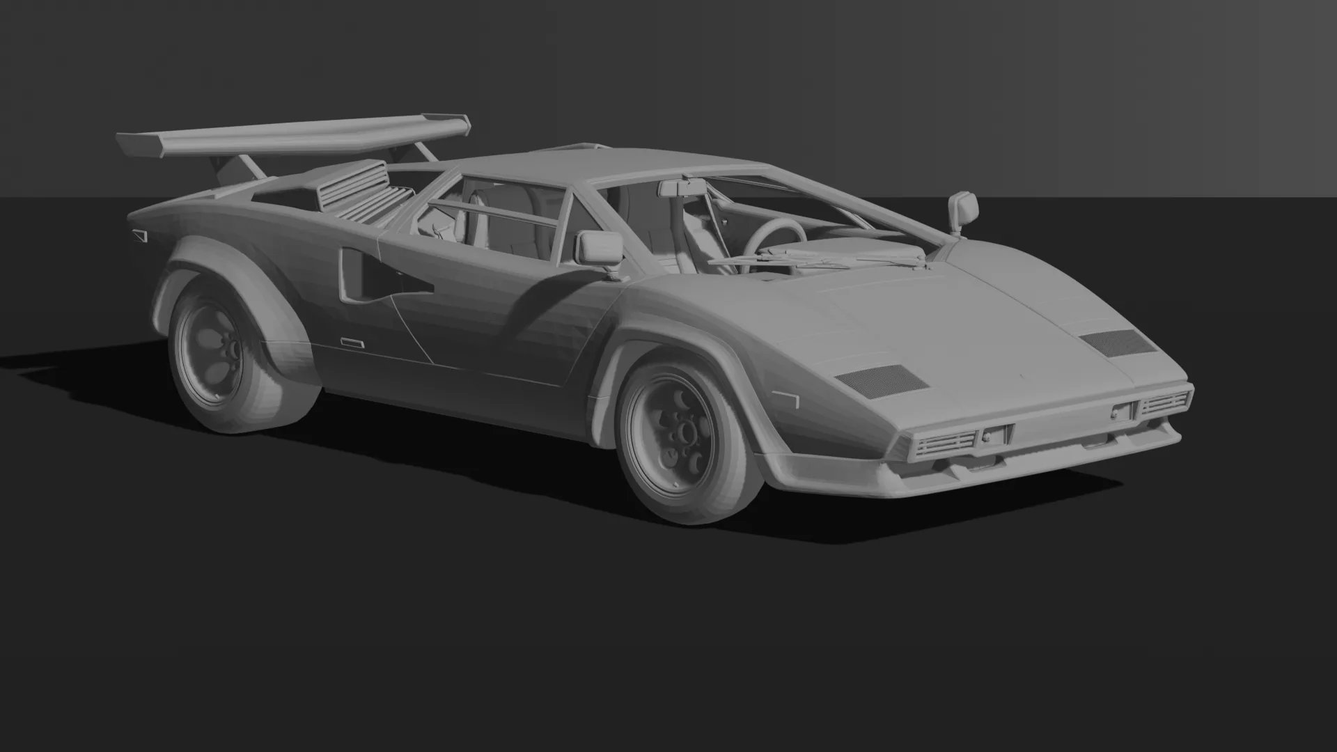 Lamborghini Countach LP400S 1978 STL 3D Print Model