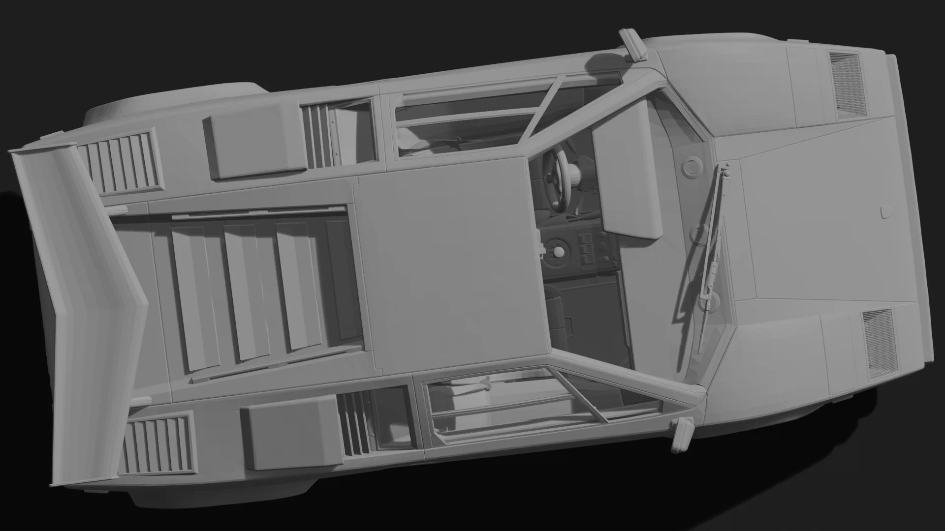 Lamborghini Countach LP400S 1978 STL 3D Print Model