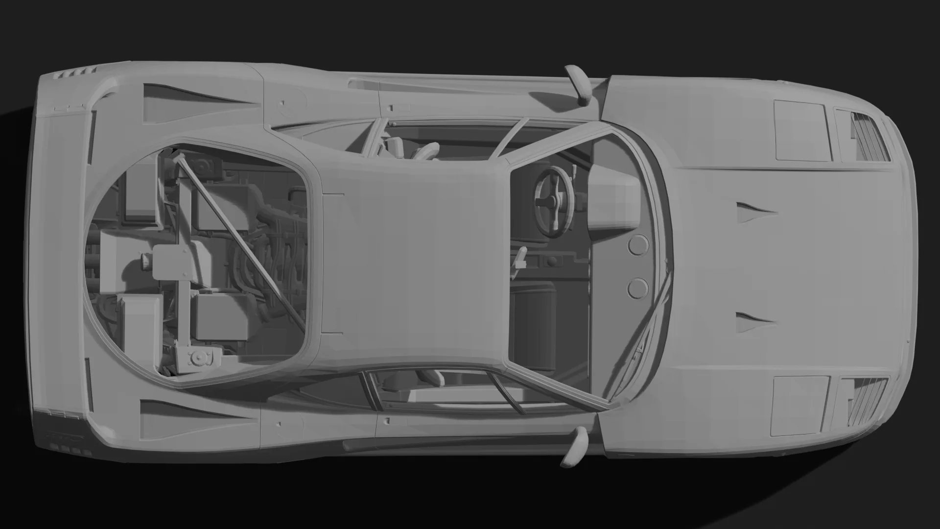 Ferrari F40 1987 with Full Interior STL 3D Print Model