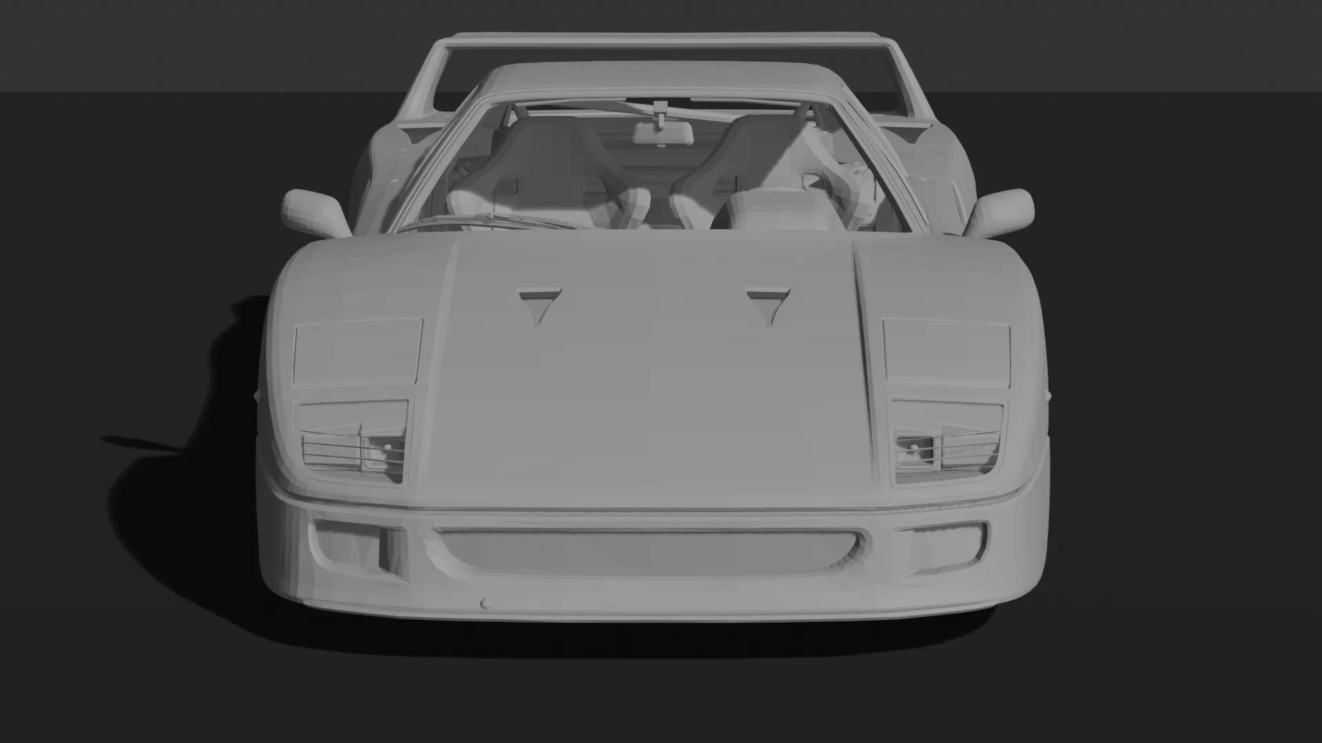 Ferrari F40 1987 with Full Interior STL 3D Print Model