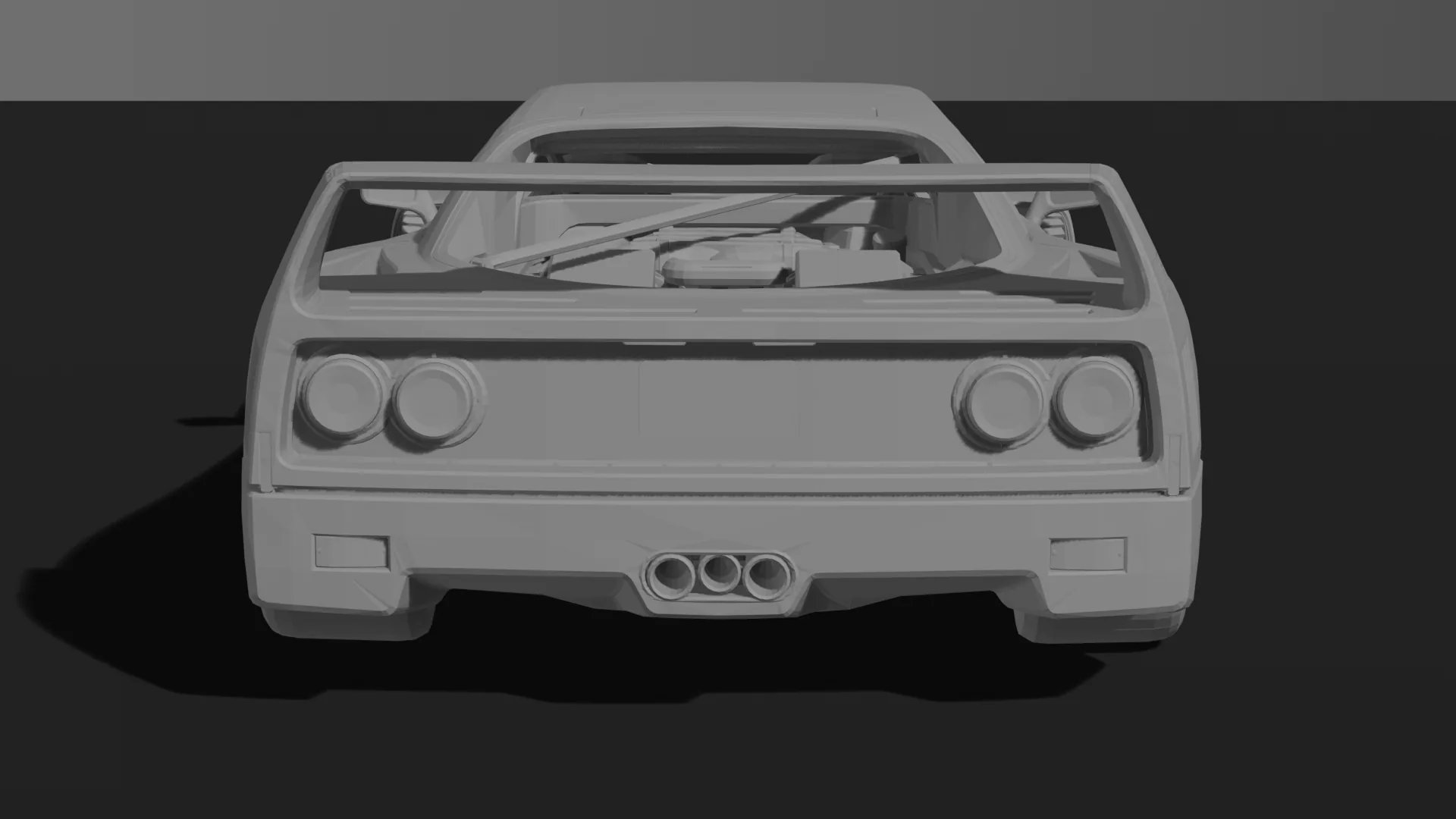 Ferrari F40 1987 with Full Interior STL 3D Print Model
