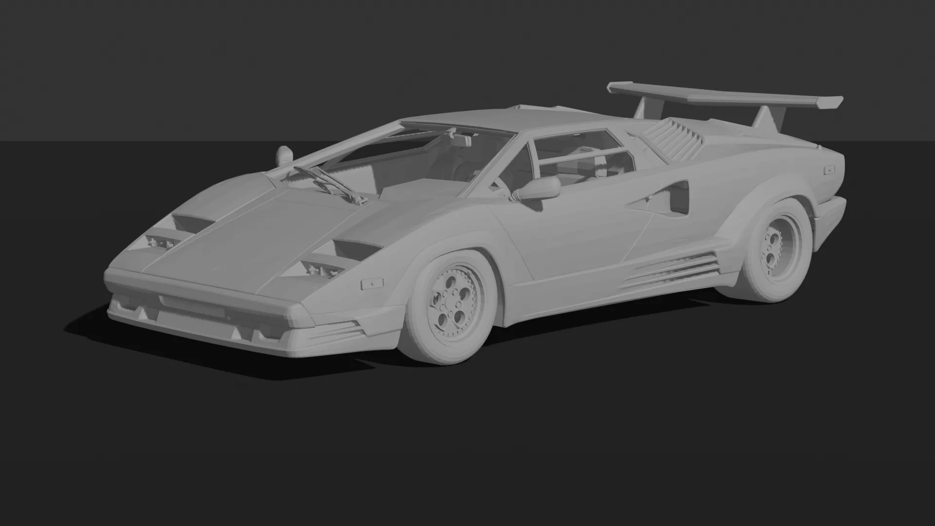 Lamborghini Countach 25th Anniversary STL 3D Print Model