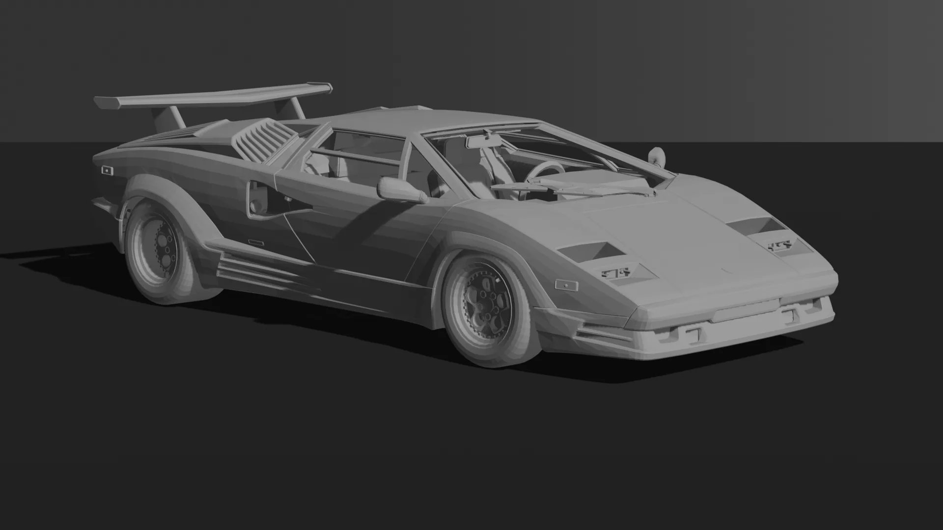 Lamborghini Countach 25th Anniversary STL 3D Print Model