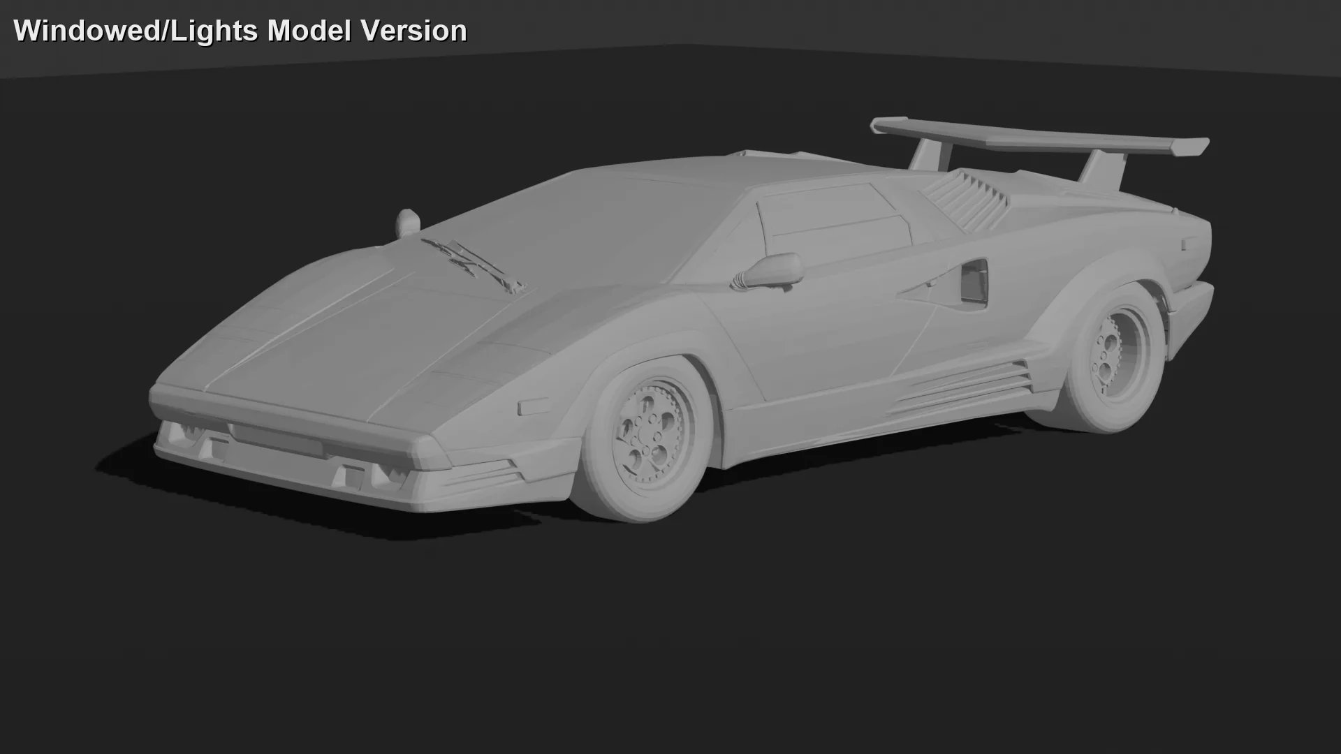 Lamborghini Countach 25th Anniversary STL 3D Print Model