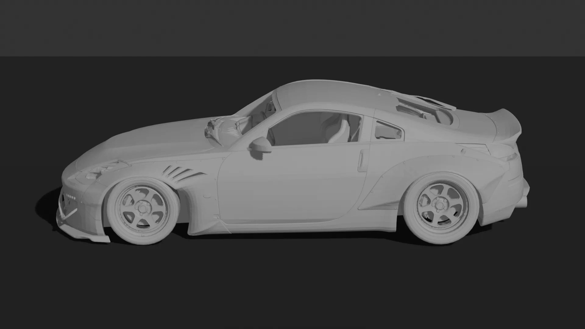 Nissan 350Z Rocket Bunny Widebody STL 3D Print Model