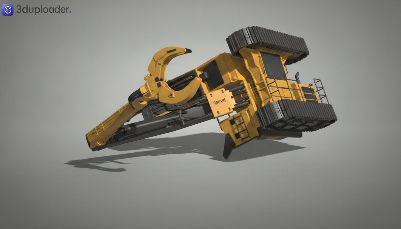 Tigercat 870C Tracked Feller Buncher STL 3D Print Model