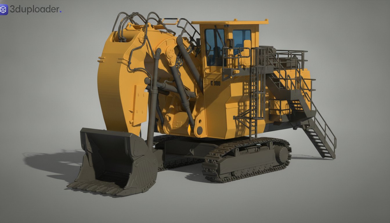 Liebherr R 9800 Mining Shovel Excavator STL 3D Print Model