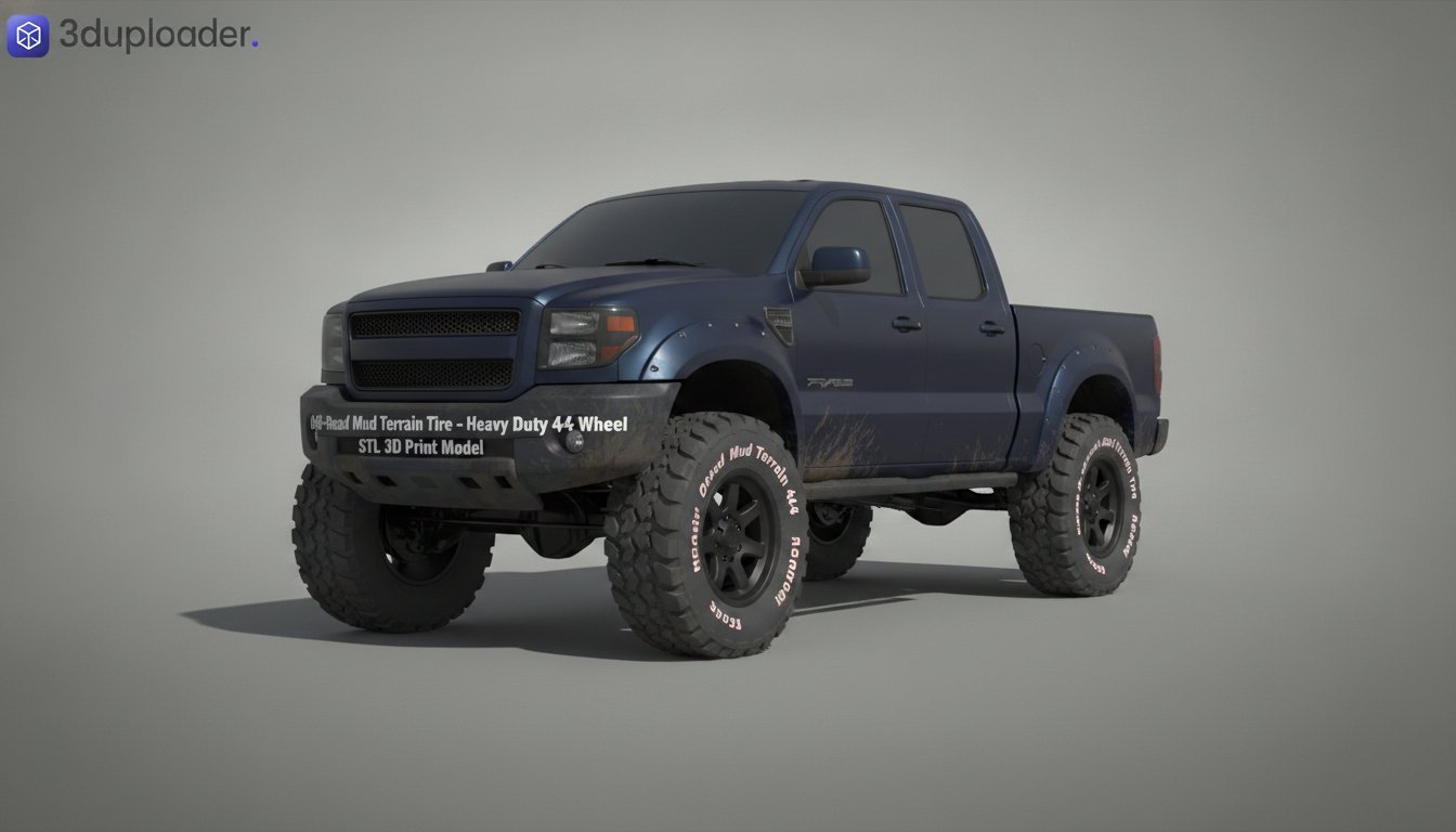 Off-Road Mud Terrain Tire STL 3D Print Model