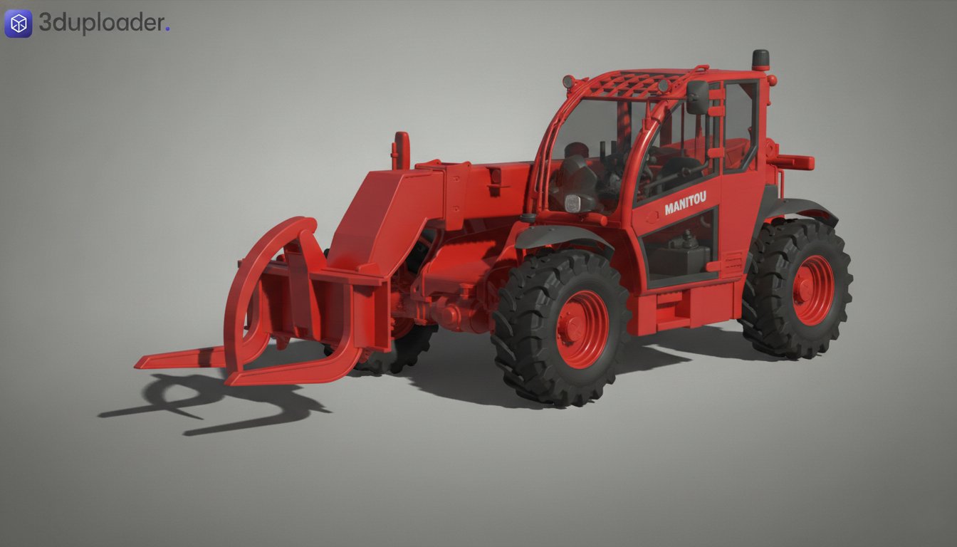 Manitou MLT 741 Telehandler with Grab STL 3D Print Model