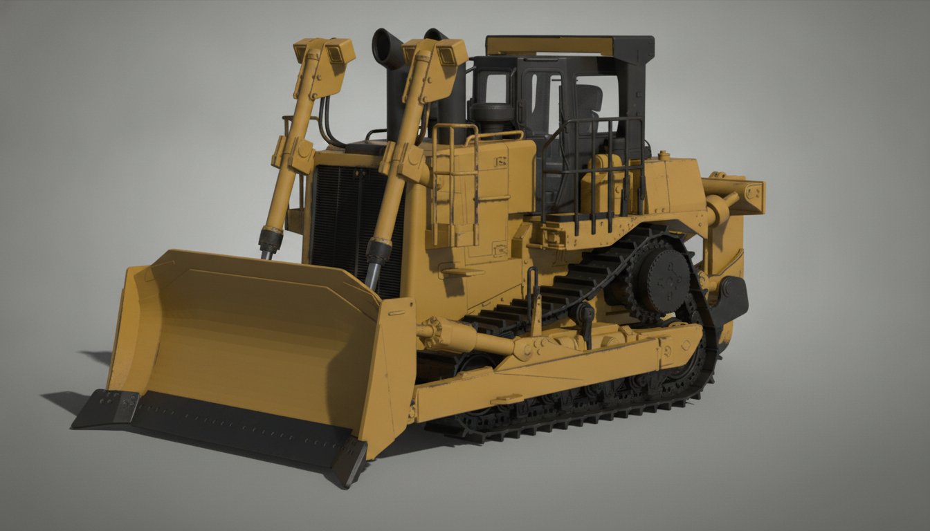 Caterpillar D11 Dozer with Ripper STL 3D Print Model