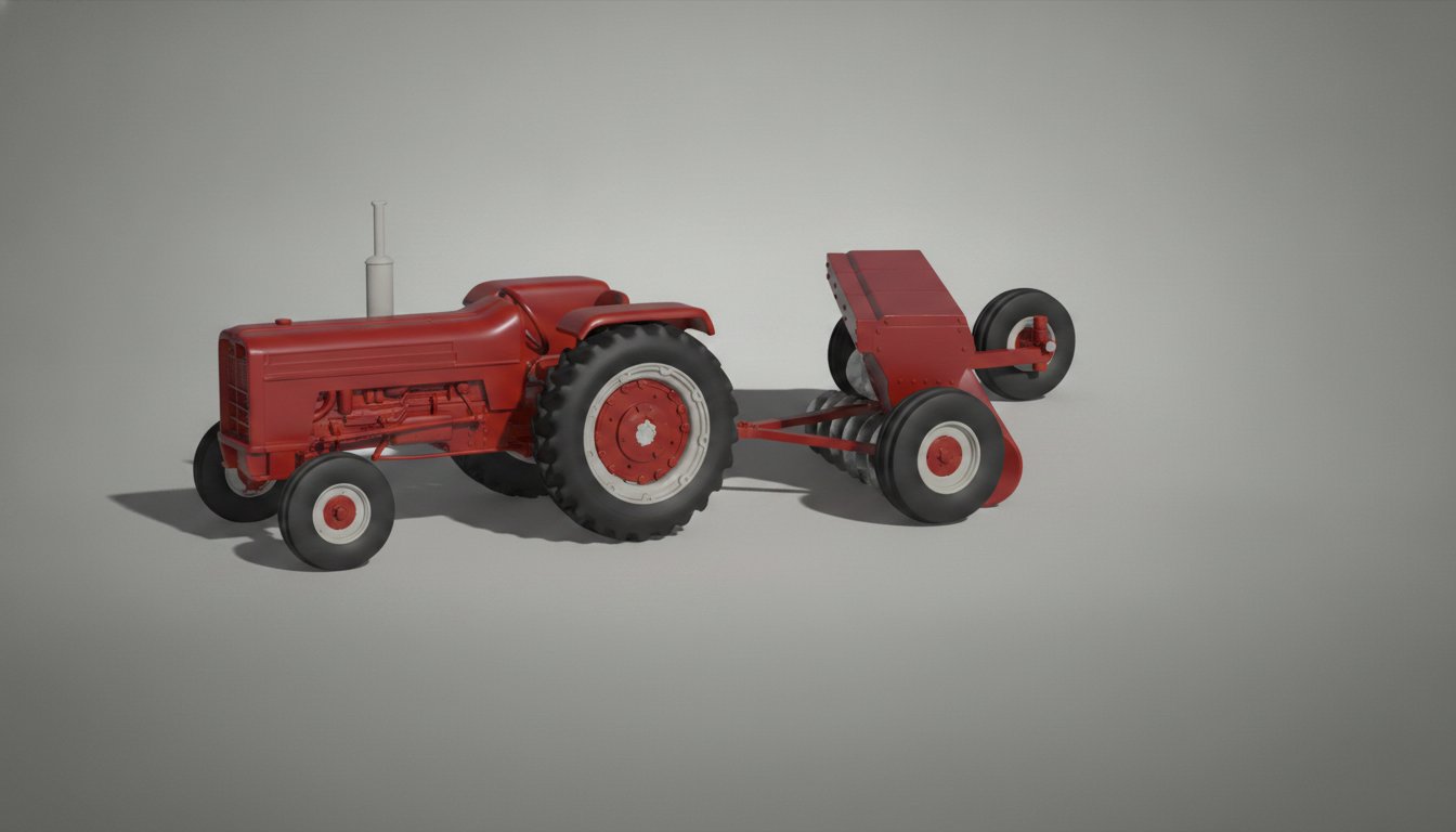 Farmall M with Disc Harrow STL 3D Print Model