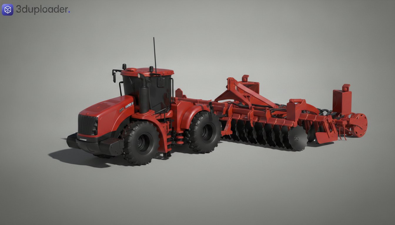 Case IH Steiger with Seed Drill STL 3D Print Model