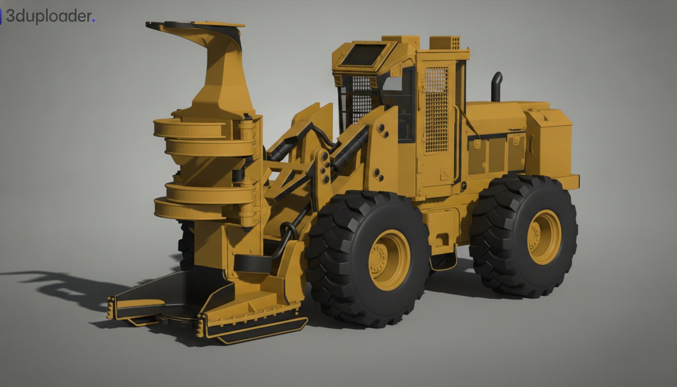 Tigercat 860C Wheeled Feller Buncher STL 3D Print Model