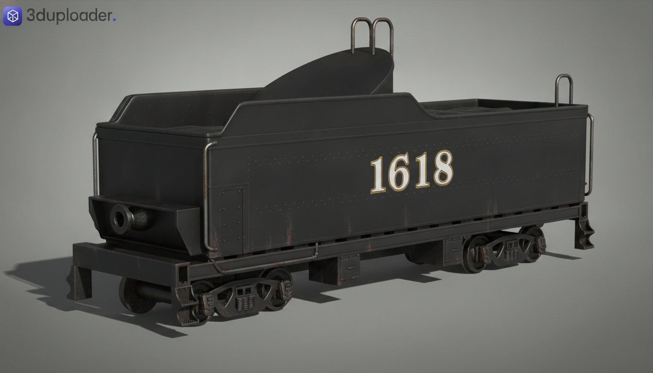 Steam Train Coal Tender Car 1618 STL 3D Print Model
