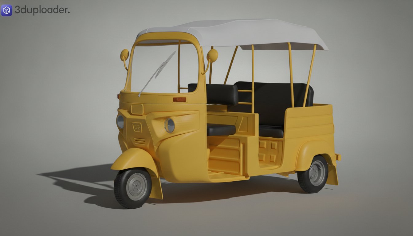 Bajaj RE Auto Rickshaw Mini Taxi STL 3D Print Model