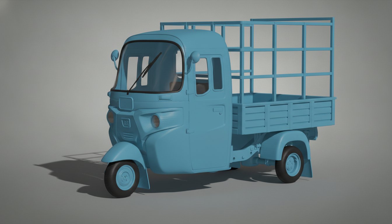 Bajaj RE Mini Pickup Tricycle STL 3D Print Model