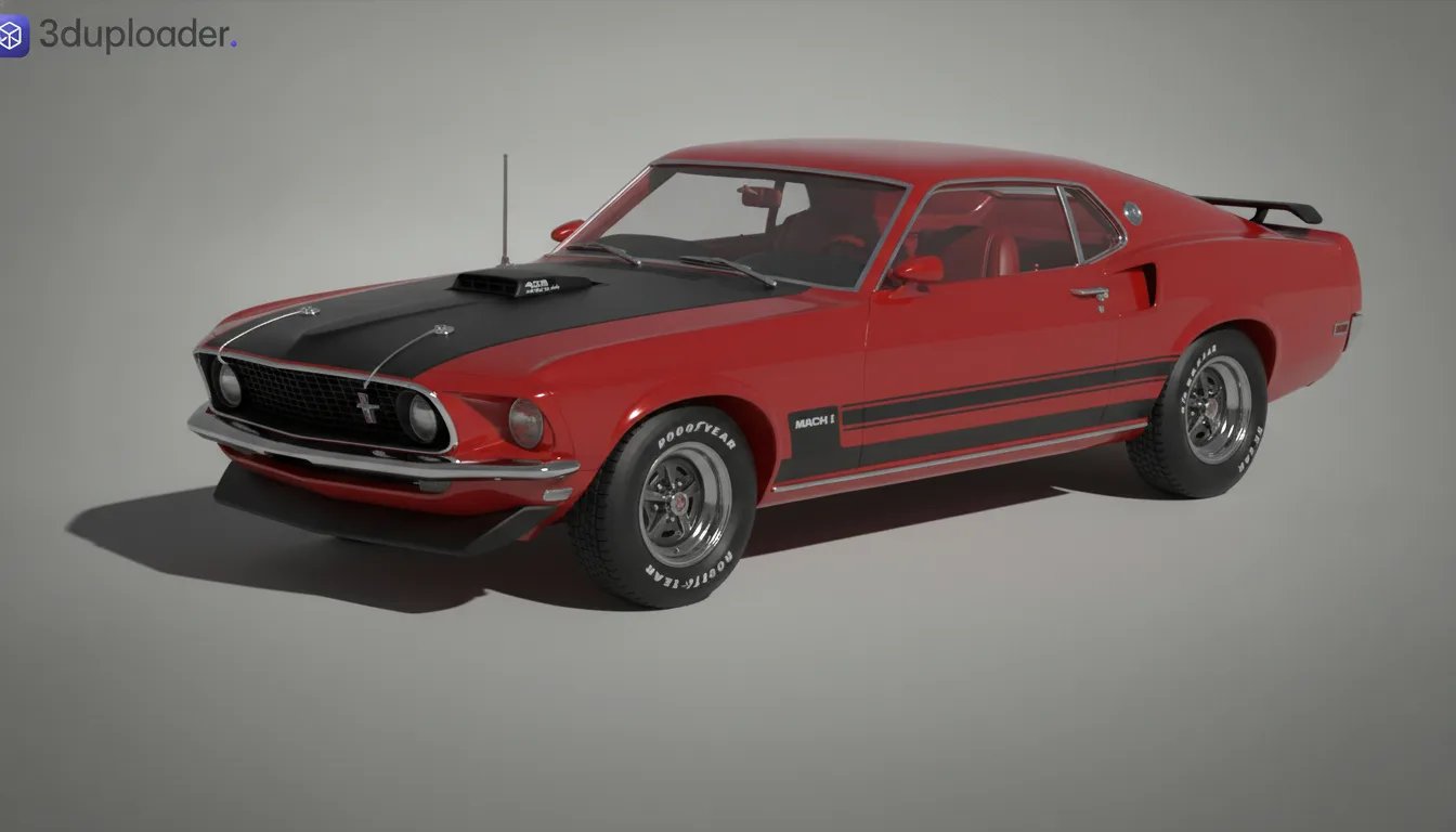 Ford Mustang Mach-1 428 Cobra Jet 1969 STL 3D Print Model