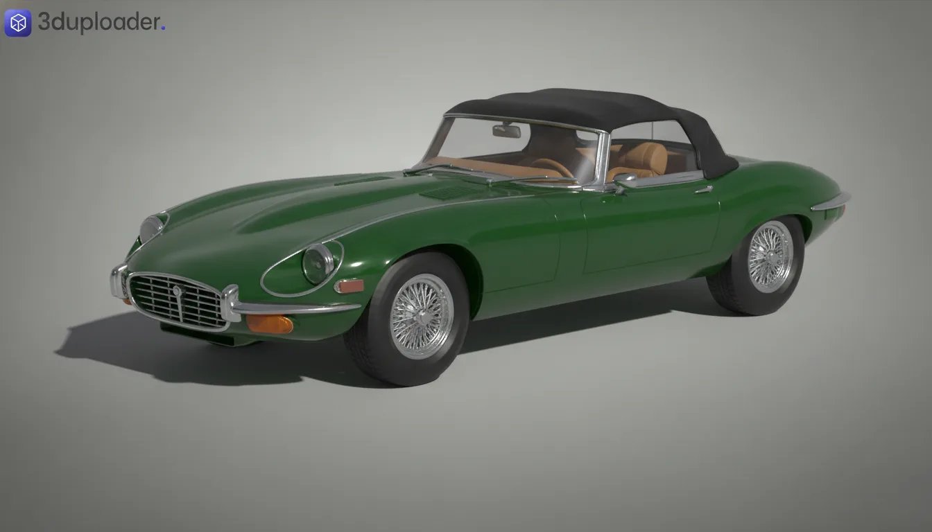Jaguar E-Type Series 3 V12 Roadster STL 3D Print Model