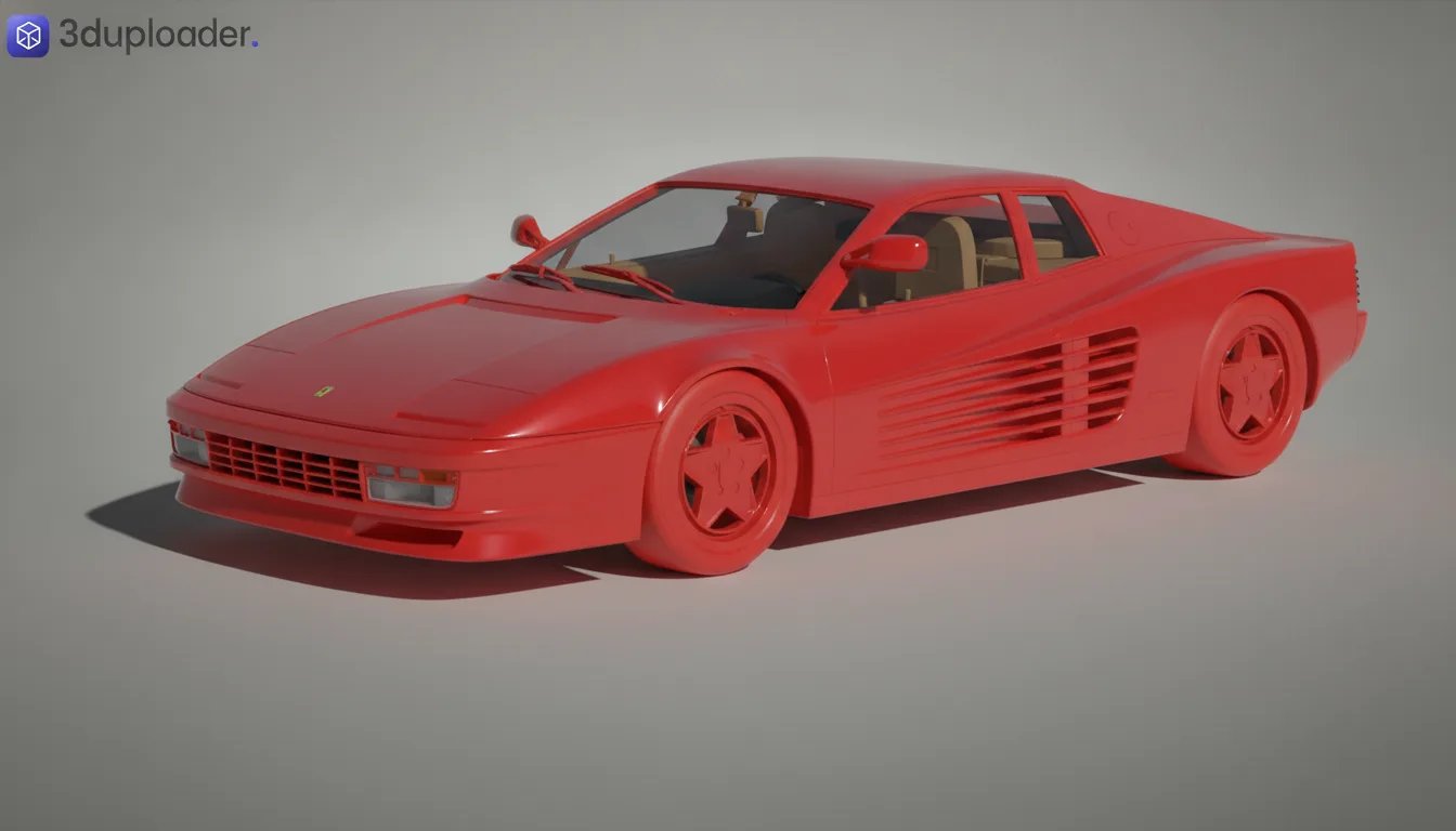 Ferrari Testarossa STL 3D Print Model