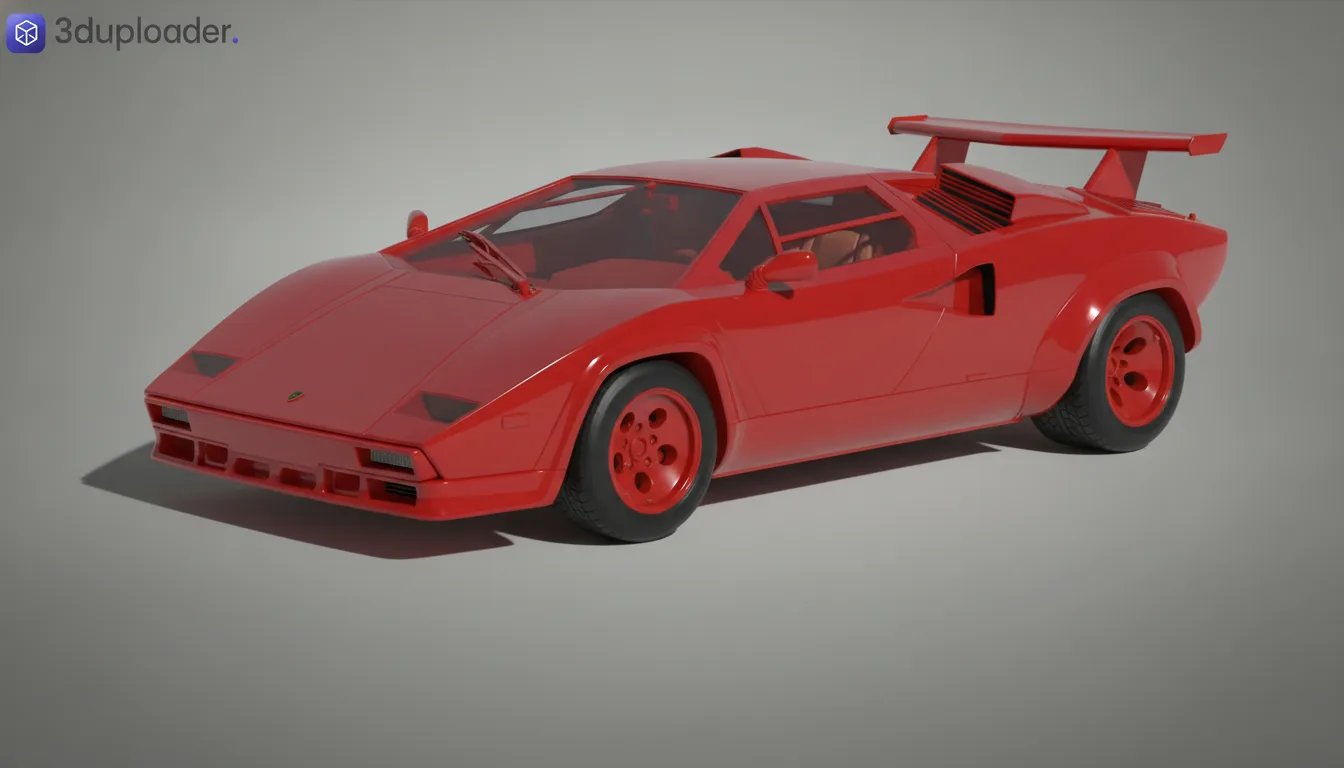 Lamborghini Countach 5000 QV STL 3D Print Model