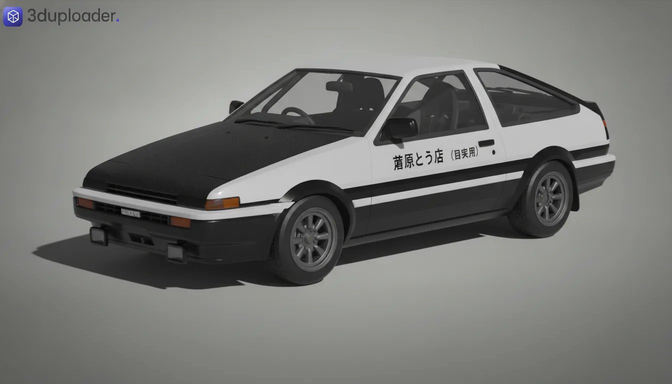 Toyota Sprinter Trueno AE86 Project D STL 3D Print Model