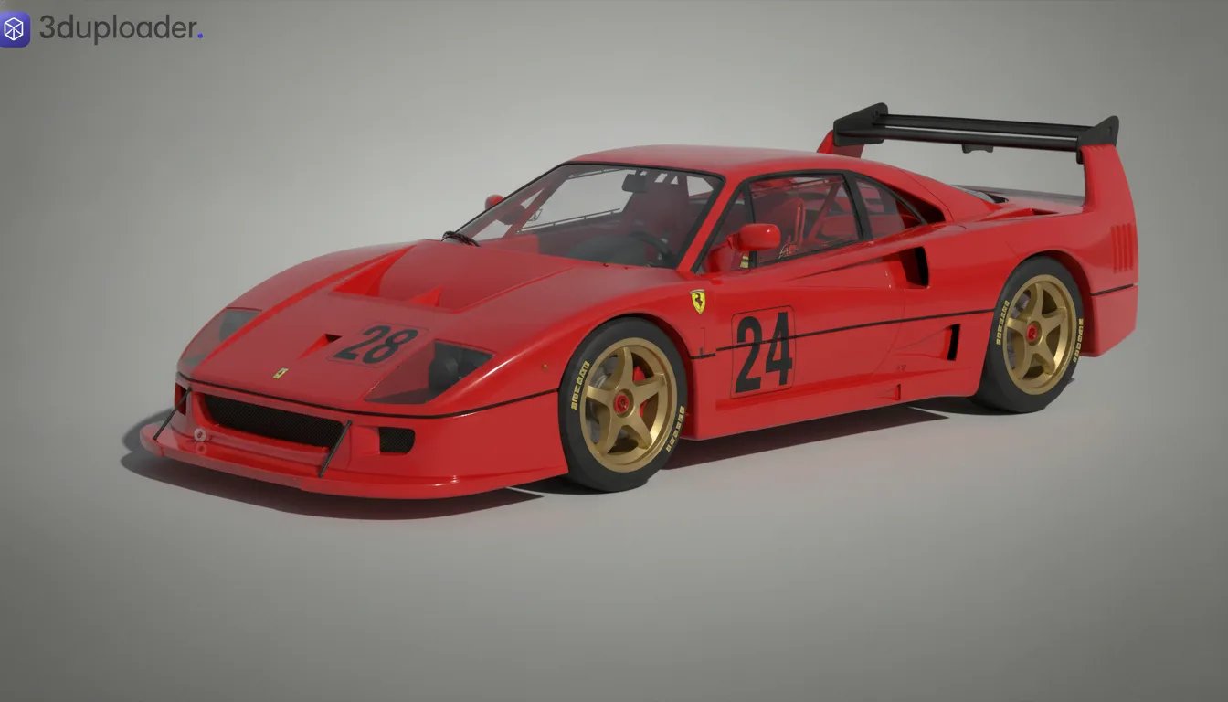 Ferrari F40 LM STL 3D Print Model