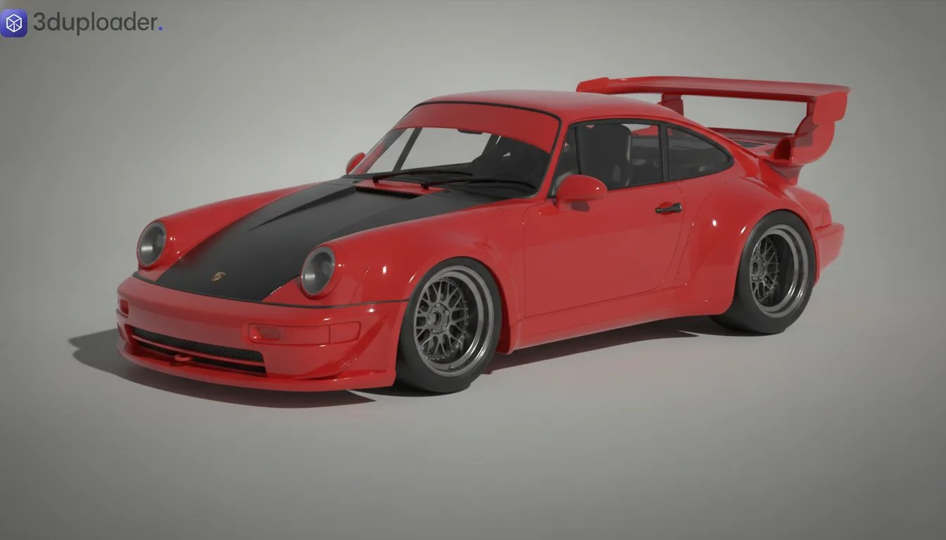 Porsche 911 964 RWB STL 3D Print Model