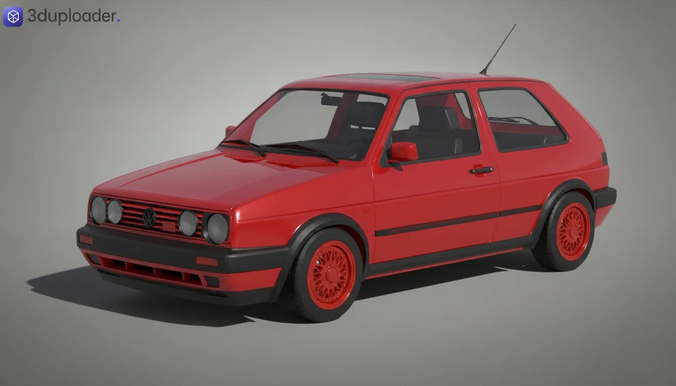 Volkswagen Golf GTI Mk2 STL 3D Print Model