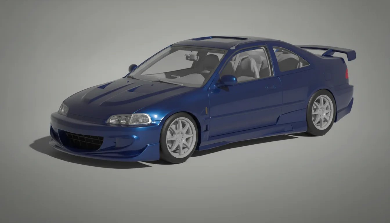 Honda Civic ViS Racing Fast & Furious STL 3D Print Model