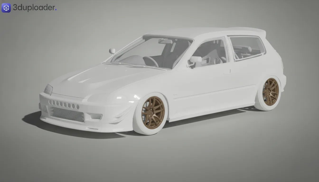 Honda Civic EG Widebody STL 3D Print Model
