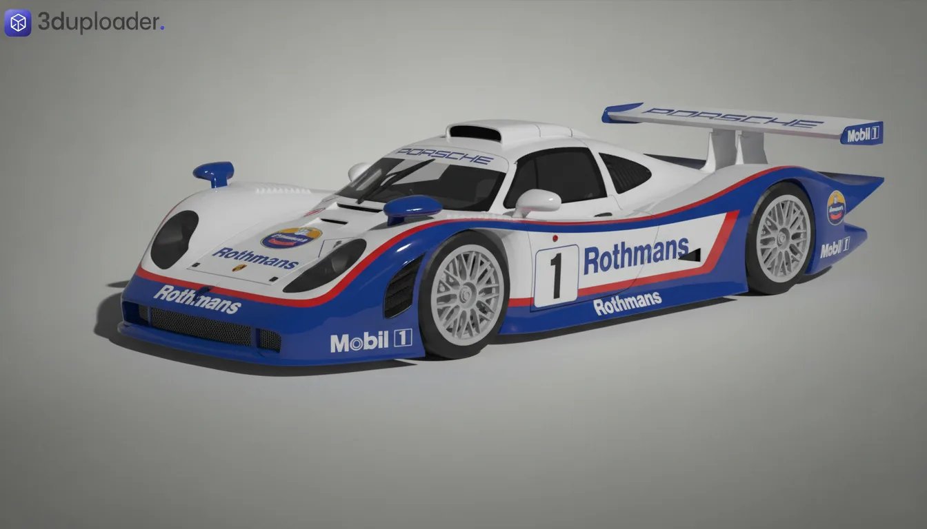Porsche 911 GT1 1998 Le Mans STL 3D Print Model