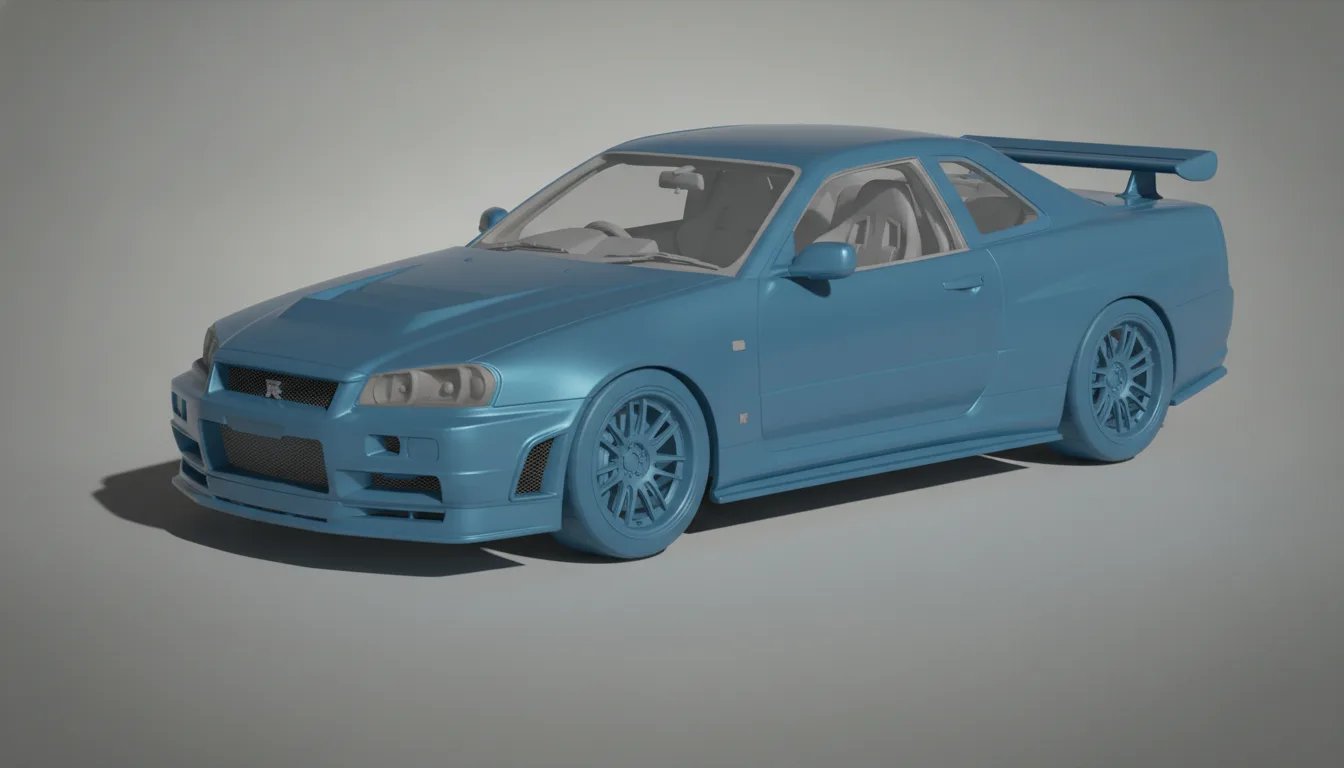 Nissan Skyline GT-R R34 Fast and Furious STL 3D Print Model