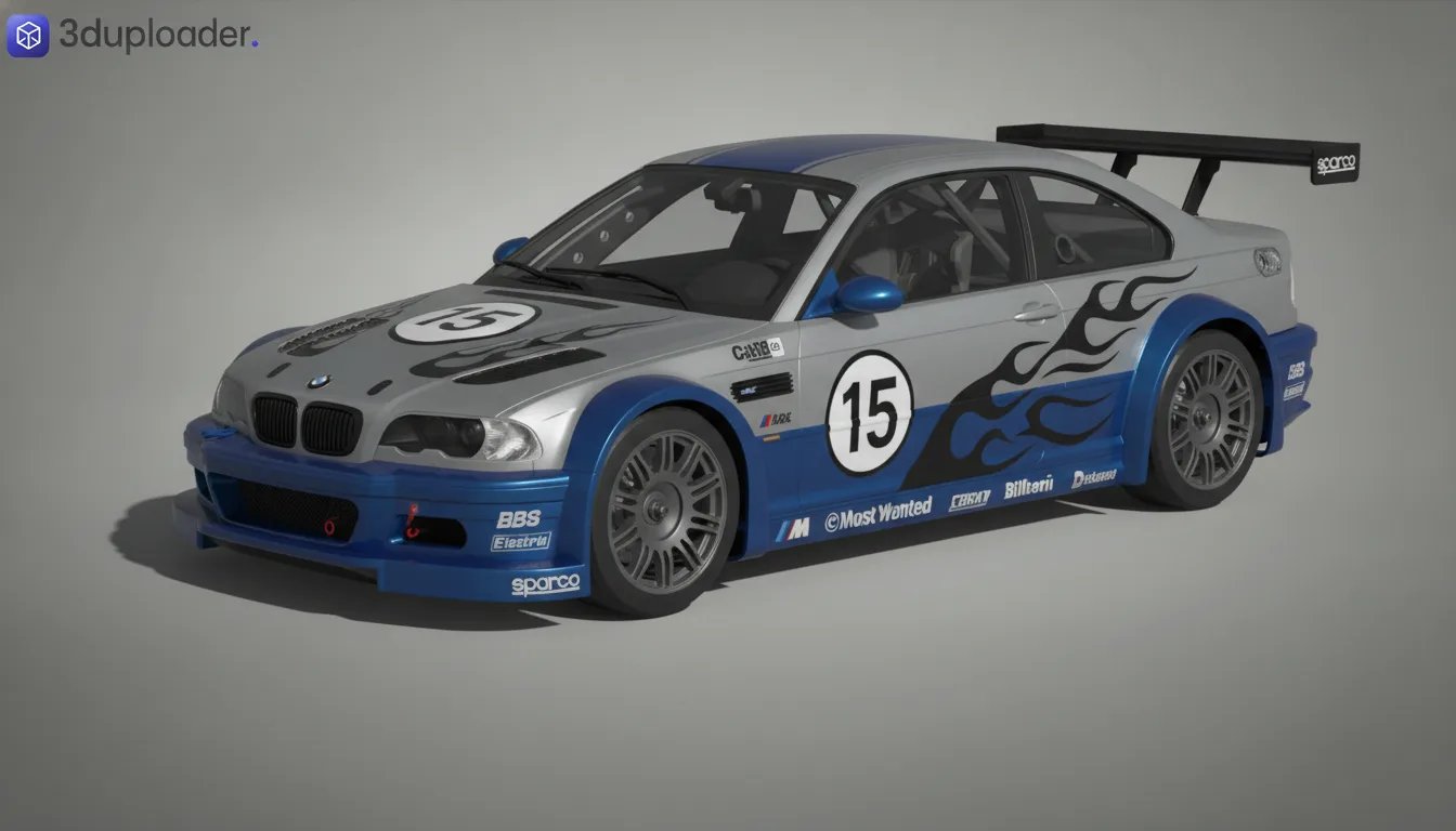 BMW M3 E46 GTR NFS Most Wanted STL 3D Print Model