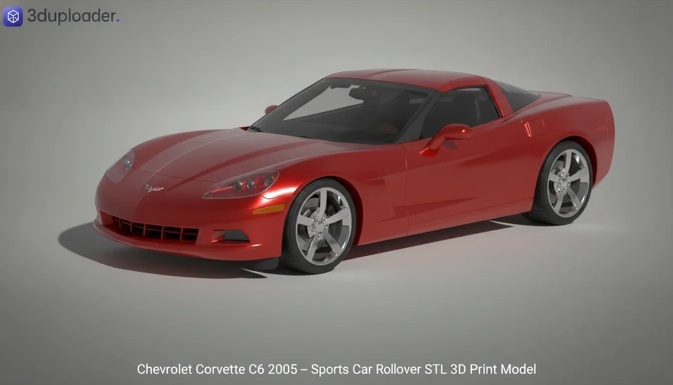 Chevrolet Corvette C6 2005 Rollover STL 3D Print Model