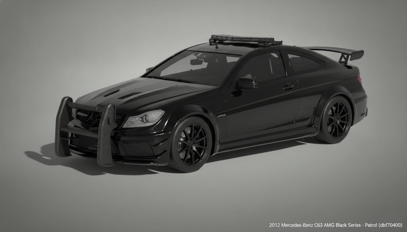 Mercedes-Benz C63 AMG Black Series 2012 Patrol STL 3D Print Model